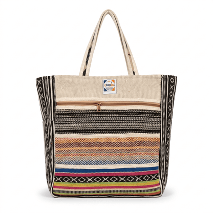 Hemp Multicolor Tote Bag for Conscious Travelers | Khojo - Hemp Bags - Khojo Store