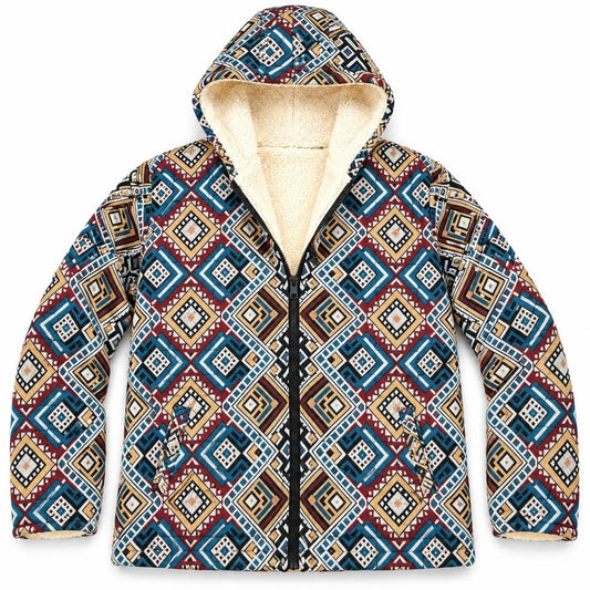 Khojo Kaarwan Jacket – Sherpa-Lined Jacquard Hooded Winter Jacket - Winter Jacket - Khojo Store