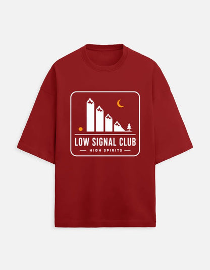 Low Signal Club Oversized Travel Tee | Khojo - Travel T-Shirts - Khojo Store