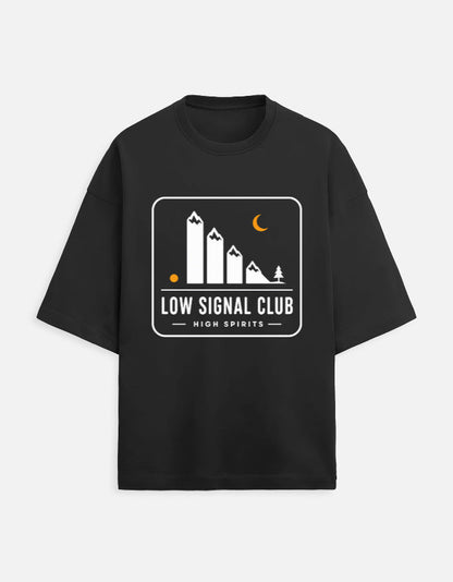 Low Signal Club Oversized Travel Tee | Khojo - Travel T-Shirts - Khojo Store