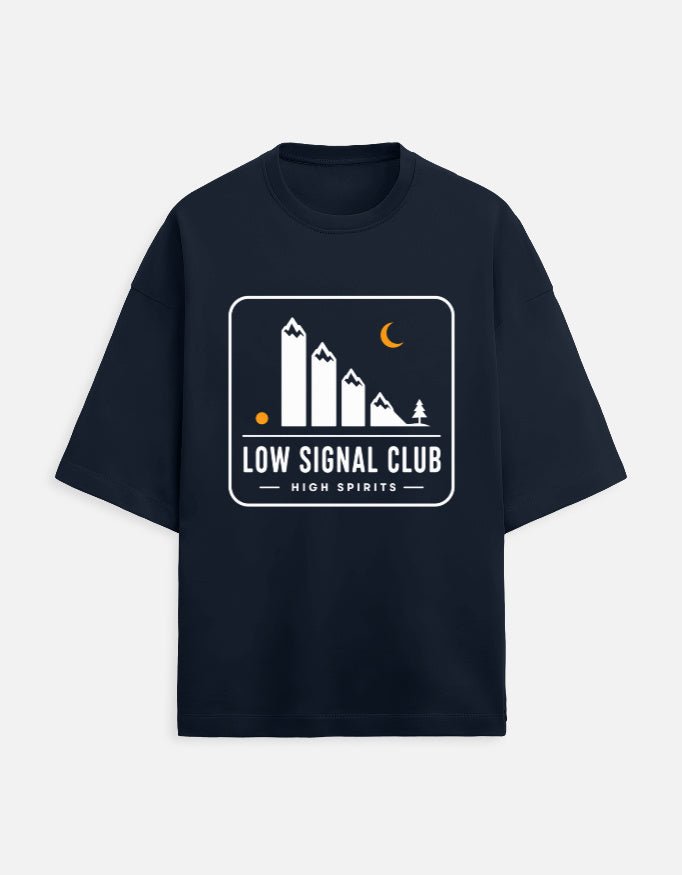 Low Signal Club Oversized Travel Tee | Khojo - Travel T-Shirts - Khojo Store