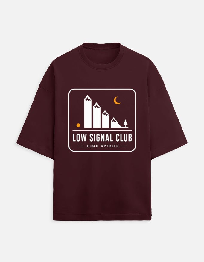 Low Signal Club Oversized Travel Tee | Khojo - Travel T-Shirts - Khojo Store