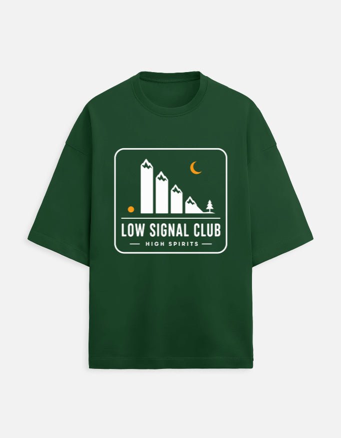 Low Signal Club Oversized Travel Tee | Khojo - Travel T-Shirts - Khojo Store