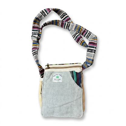 Handmade multicolor hemp mini sling bag – Khojo Mini Trail Hemp Sling