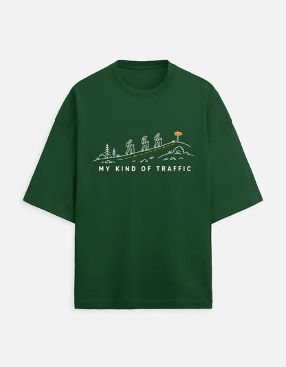 My Kind of Traffic Oversized Terry Tee – Trekking T-Shirt | Khojo - Travel Apparel - Khojo Store