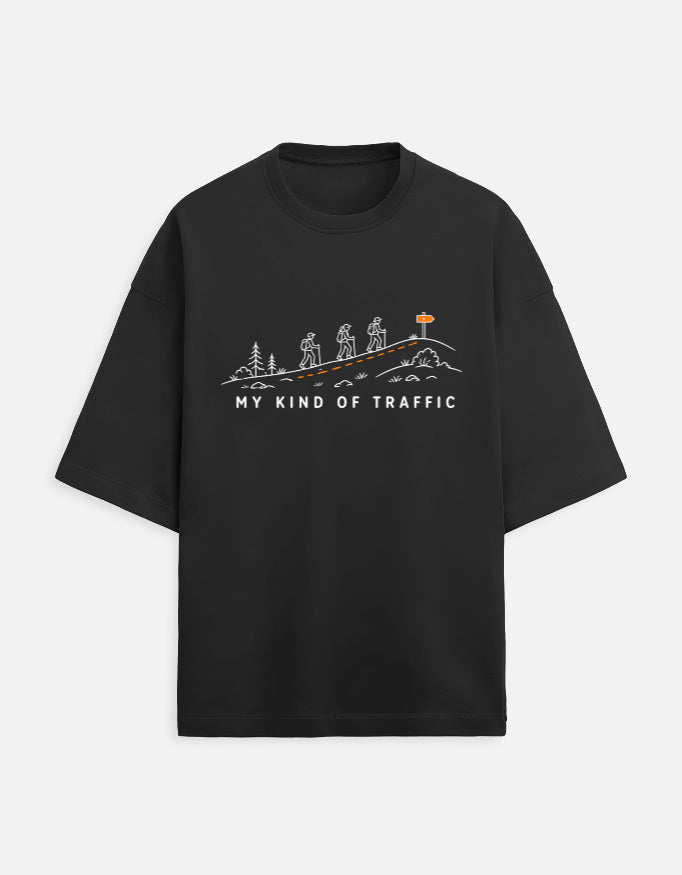 My Kind of Traffic Oversized Terry Tee – Trekking T-Shirt | Khojo - Travel Apparel - Khojo Store