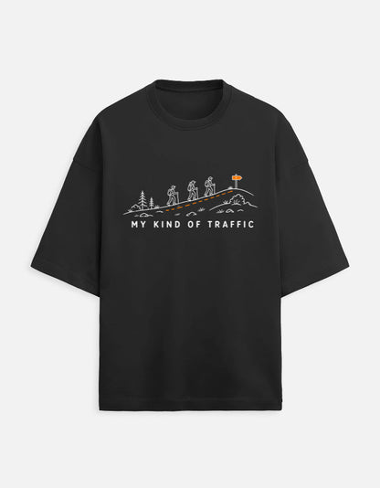My Kind of Traffic Oversized Terry Tee – Trekking T-Shirt | Khojo - Travel Apparel - Khojo Store
