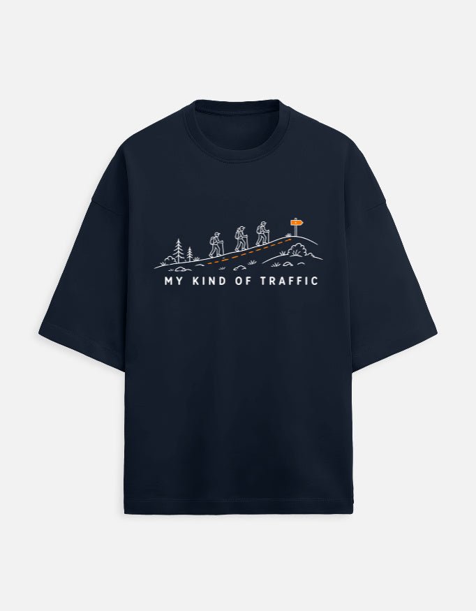My Kind of Traffic Oversized Terry Tee – Trekking T-Shirt | Khojo - Travel Apparel - Khojo Store