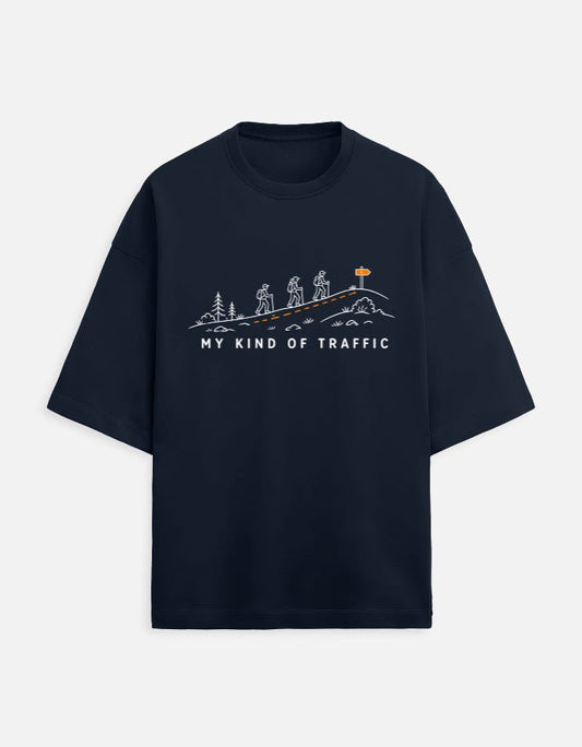 My Kind of Traffic Oversized Terry Tee – Trekking T-Shirt | Khojo - Travel Apparel - Khojo Store