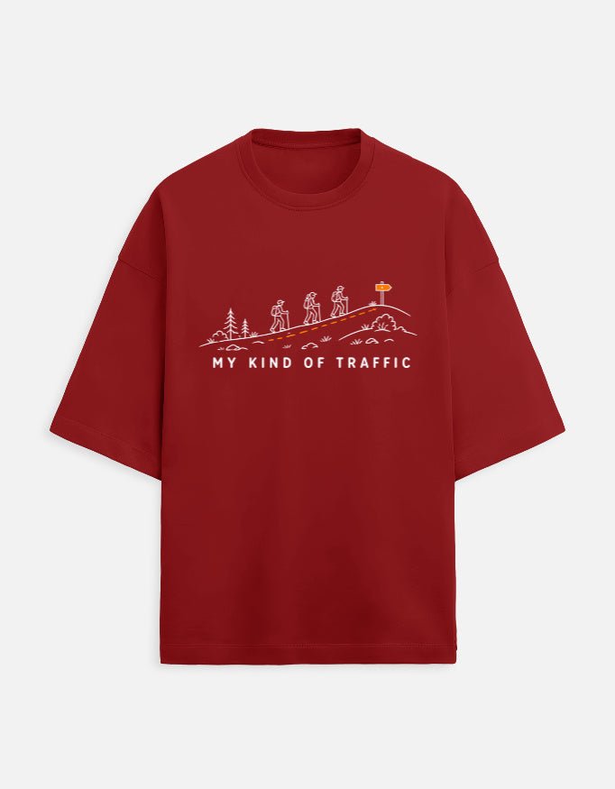 My Kind of Traffic Oversized Terry Tee – Trekking T-Shirt | Khojo - Travel Apparel - Khojo Store