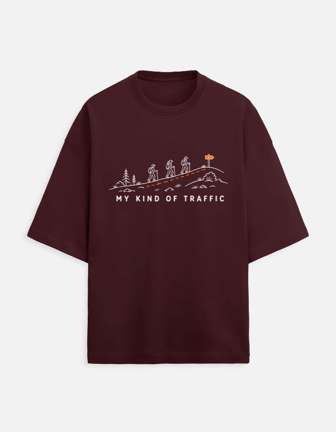 My Kind of Traffic Oversized Terry Tee – Trekking T-Shirt | Khojo - Travel Apparel - Khojo Store