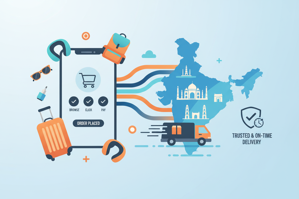 Place your order with just a few clicks. We deliver across India with trusted shipping partners so your travel essentials reach you on time.