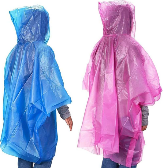 PLASTIC RAIN PONCHO MULTICOLOR