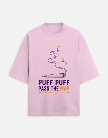 Puff Puff Pass The Map Oversized Tee | Khojo - Travel Apparel - Khojo Store