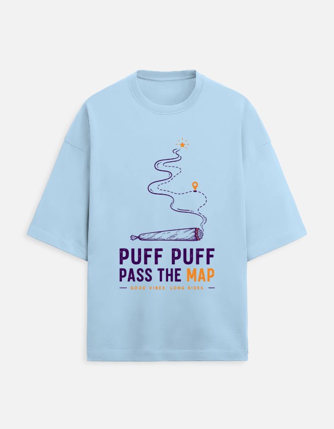 Puff Puff Pass The Map Oversized Tee | Khojo - Travel Apparel - Khojo Store