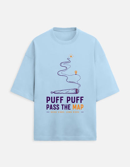 Puff Puff Pass The Map Oversized Tee | Khojo - Travel Apparel - Khojo Store