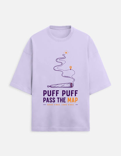 Puff Puff Pass The Map Oversized Tee | Khojo - Travel Apparel - Khojo Store