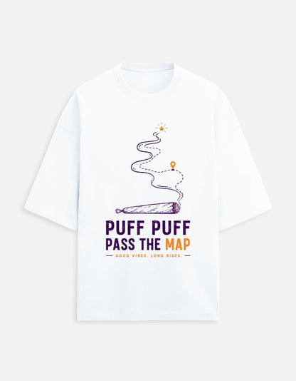 Puff Puff Pass The Map Oversized Tee | Khojo - Travel Apparel - Khojo Store