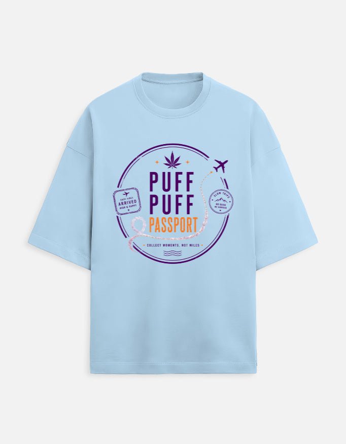 Puff. Puff. Passport. Oversized Terry Tee for Travellers | Khojo - Travel Apparel - Khojo Store