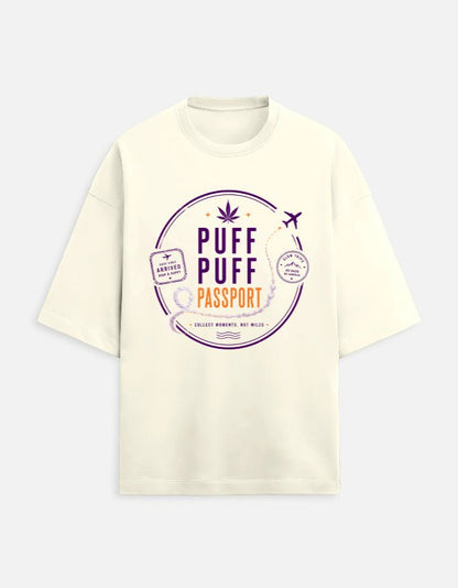 Puff. Puff. Passport. Oversized Terry Tee for Travellers | Khojo - Travel Apparel - Khojo Store