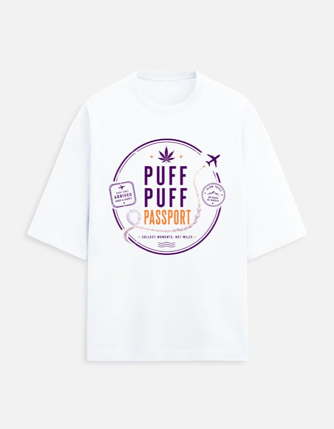 Puff. Puff. Passport. Oversized Terry Tee for Travellers | Khojo - Travel Apparel - Khojo Store