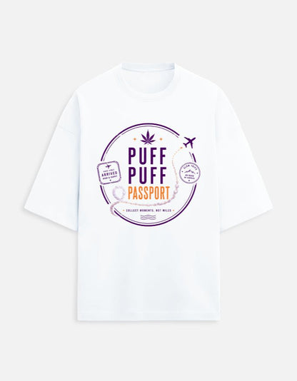 Puff. Puff. Passport. Oversized Terry Tee for Travellers | Khojo - Travel Apparel - Khojo Store