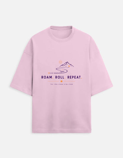 Roam. Roll. Repeat. Oversized Terry Tee for Road Trips | Khojo - Travel Apparel - Khojo Store