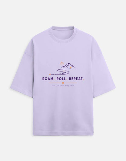 Roam. Roll. Repeat. Oversized Terry Tee for Road Trips | Khojo - Travel Apparel - Khojo Store