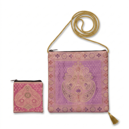 Shagun Brocade Sling Bag with Mini Gift Pouch - Festive Sling Bag - Khojo Store