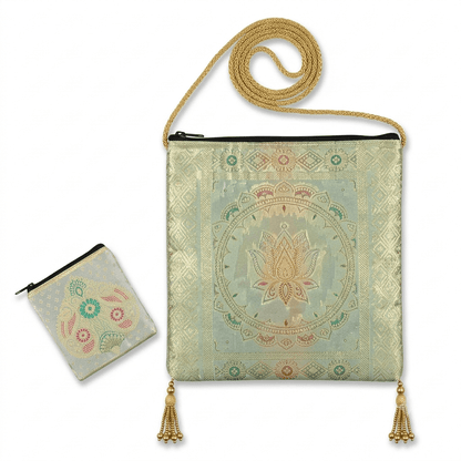 Shagun Brocade Sling Bag with Mini Gift Pouch - Festive Sling Bag - Khojo Store