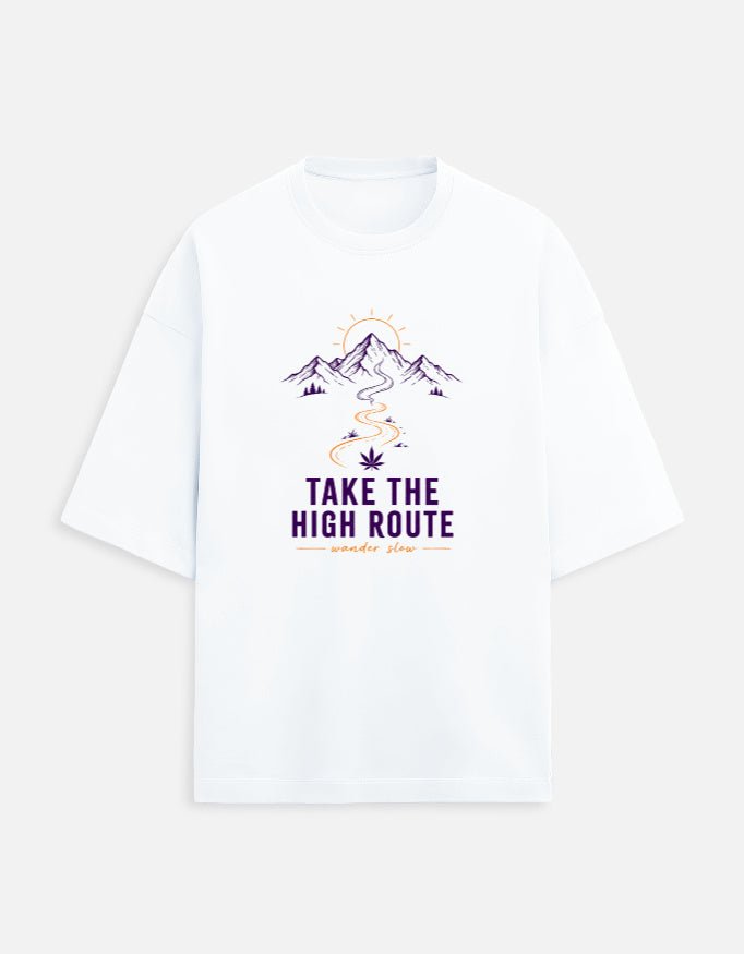 Take the High Road Oversized Terry Tee for Mountain Travel | Khojo - Travel Apparel - Khojo Store
