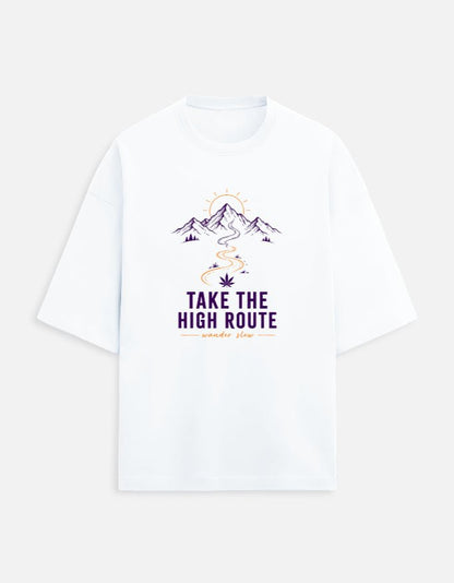 Take the High Road Oversized Terry Tee for Mountain Travel | Khojo - Travel Apparel - Khojo Store