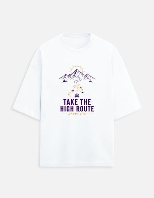 Take the High Road Oversized Terry Tee for Mountain Travel | Khojo - Travel Apparel - Khojo Store