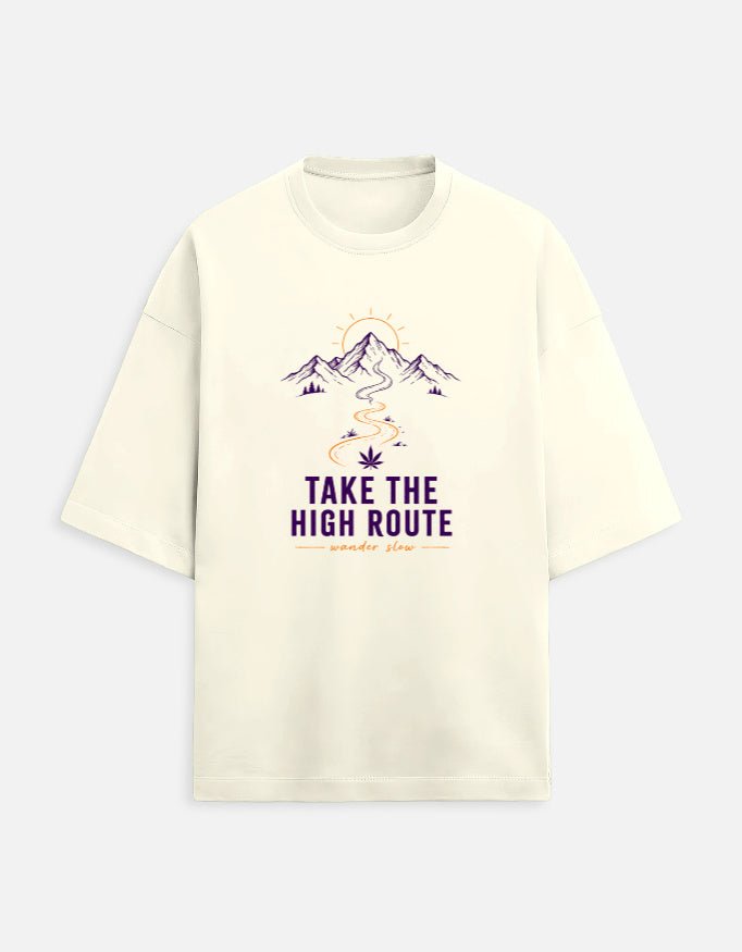 Take the High Road Oversized Terry Tee for Mountain Travel | Khojo - Travel Apparel - Khojo Store