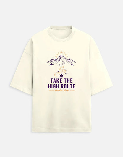 Take the High Road Oversized Terry Tee for Mountain Travel | Khojo - Travel Apparel - Khojo Store