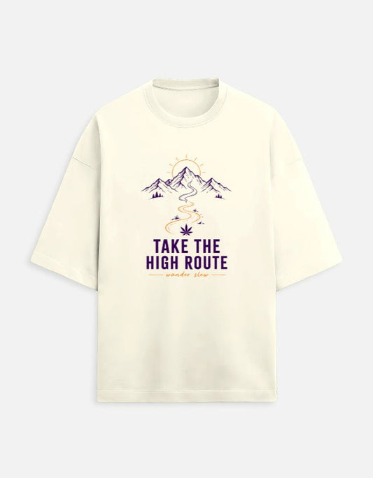 Take the High Road Oversized Terry Tee for Mountain Travel | Khojo - Travel Apparel - Khojo Store