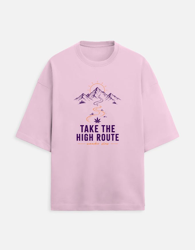 Take the High Road Oversized Terry Tee for Mountain Travel | Khojo - Travel Apparel - Khojo Store