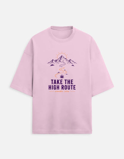Take the High Road Oversized Terry Tee for Mountain Travel | Khojo - Travel Apparel - Khojo Store