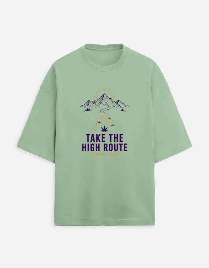 Take the High Road Oversized Terry Tee for Mountain Travel | Khojo - Travel Apparel - Khojo Store