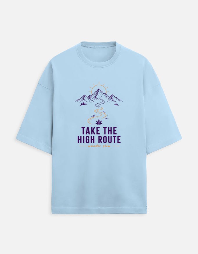 Take the High Road Oversized Terry Tee for Mountain Travel | Khojo - Travel Apparel - Khojo Store
