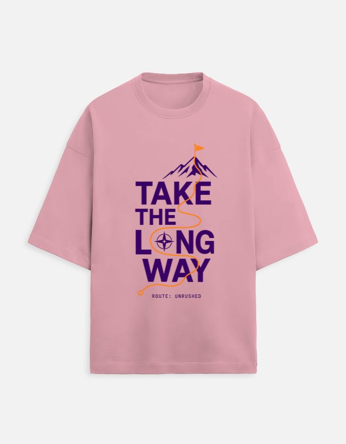 Take the Long Way Oversized Travel Tee | Khojo - Travel T-Shirts - Khojo Store