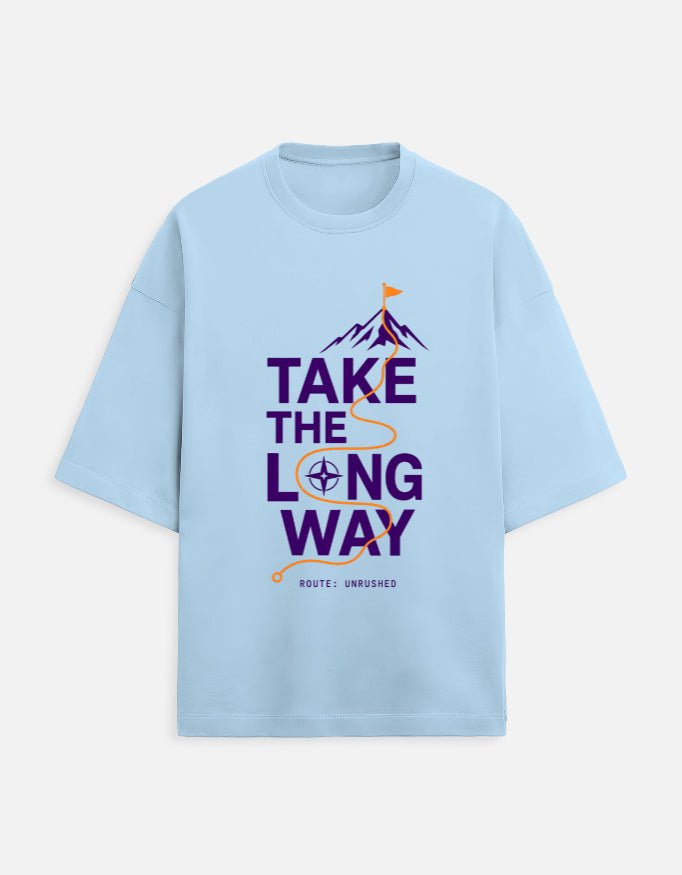 Take the Long Way Oversized Travel Tee | Khojo - Travel T-Shirts - Khojo Store