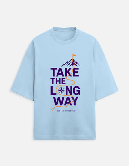 Take the Long Way Oversized Travel Tee | Khojo - Travel T-Shirts - Khojo Store