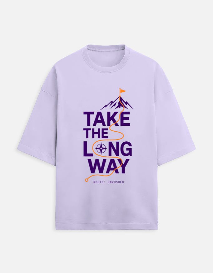 Take the Long Way Oversized Travel Tee | Khojo - Travel T-Shirts - Khojo Store