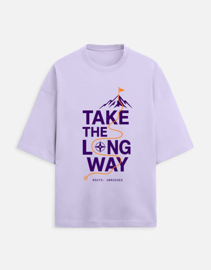 Take the Long Way Oversized Travel Tee | Khojo - Travel T-Shirts - Khojo Store