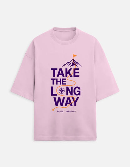 Take the Long Way Oversized Travel Tee | Khojo - Travel T-Shirts - Khojo Store