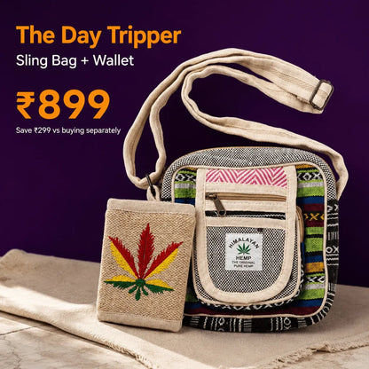 The Day Tripper — Hemp Sling Bag + Wallet | Khojo - Hemp Bags - Khojo Store