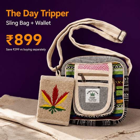 The Day Tripper — Hemp Sling Bag + Wallet | Khojo - Hemp Bags - Khojo Store