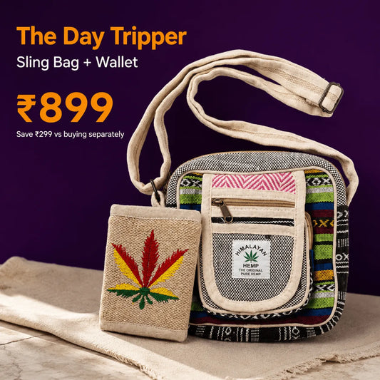 The Day Tripper — Hemp Sling Bag + Wallet | Khojo