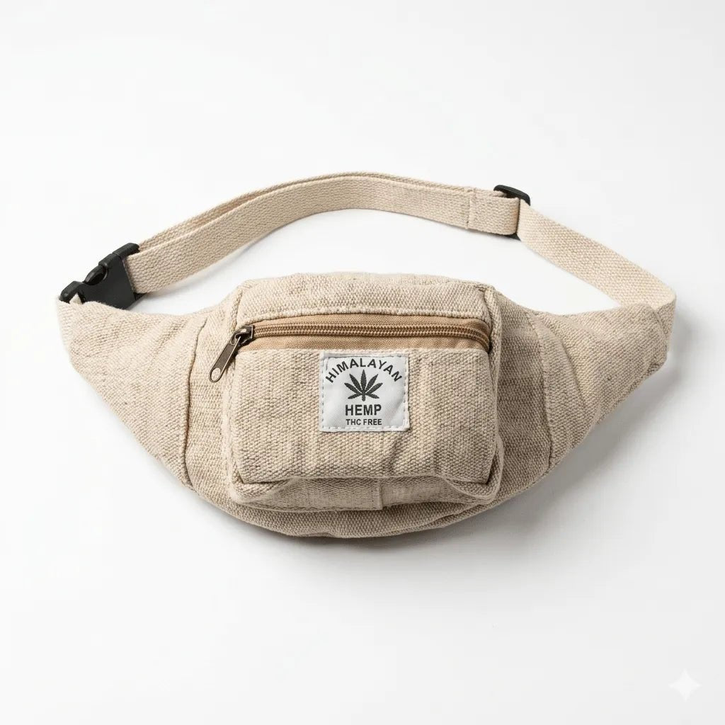 The Organiser — 4 Zipper Hemp Pithu + Waist Bag | Khojo - Hemp Bags - Khojo Store